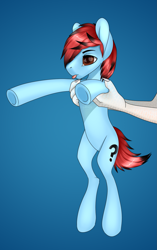 Size: 1037x1652 | Tagged: safe, artist:serafima-aka-sefa, oc, oc:genka, earth pony, pony, fully shaded, hand, hand on hip, hooves, hooves up, tongue out