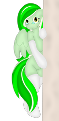 Size: 2585x5280 | Tagged: safe, artist:allrights, artist:notyobizz, color edit, edit, oc, oc only, oc:salad dressing, anthro, anthro oc, arm hooves, clothes, colored, female, shy, simple background, socks, solo, spread wings, transparent background, vector