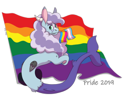 Size: 1280x1024 | Tagged: safe, artist:itstechtock, oc, oc:tech tock, draconequus, gay pride flag, glasses, male, mouth hold, pansexual, pansexual pride flag, pride, pride flag, solo, transgender, transgender pride flag