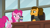 Size: 1920x1080 | Tagged: safe, screencap, cheese sandwich, pinkie pie, earth pony, pony, the last laugh, brown mane, duo, female, male, mare, orange coat, pink coat, pink mane, stallion