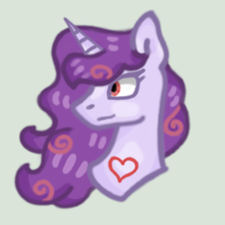 Size: 652x652 | Tagged: safe, artist:hunterthewastelander, oc, oc only, oc:affinity heart, pony, unicorn, bust, female, heart, horn, mare, solo, unicorn oc