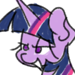 Size: 250x250 | Tagged: safe, artist:treble clefé, twilight sparkle, alicorn, pony, bust, smuglight sparkle, solo