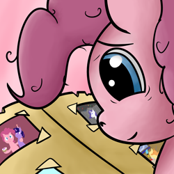 Size: 2000x2000 | Tagged: safe, artist:m3g4p0n1, derpibooru import, pinkie pie, earth pony, pony, album, messy mane, older, older pinkie pie, photo