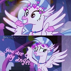 Size: 480x480 | Tagged: safe, edit, edited screencap, screencap, silverstream, angel, hippogriff, school daze, instagram