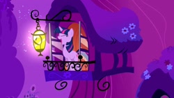 Size: 1280x720 | Tagged: safe, screencap, twilight sparkle, unicorn twilight, pony, unicorn, the ticket master, eyes closed, female, golden oaks library, lamp, mare, open mouth, solo