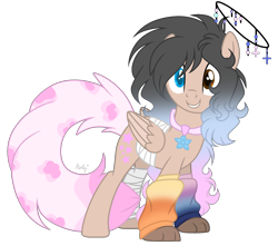 Size: 1280x1134 | Tagged: safe, artist:mintoria, oc, oc only, oc:max, pegasus, pony, female, halo, leg warmers, mare, simple background, solo, transparent background