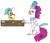 Size: 2840x2448 | Tagged: safe, artist:supahdonarudo, princess skystar, queen novo, classical hippogriff, hippogriff, my little pony: the movie, bowl, butter, corn, female, food, like mother like daughter, mother and child, mother and daughter, nom, parent and child, pie, plate, simple background, sitting, table, transparent background