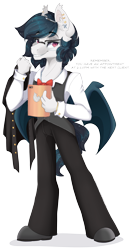 Size: 1024x1956 | Tagged: safe, artist:pvrii, oc, oc:dex, anthro, bat pony, bat pony oc, bowtie, clothes, glasses, male, simple background, solo, stallion, suit, transparent background, vest