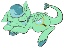 Size: 704x535 | Tagged: safe, artist:spamjamz, oc, oc only, oc:zuthal, monster pony, original species, tatzlpony, cute, simple background, sleeping, solo, transparent background, unshorn fetlocks