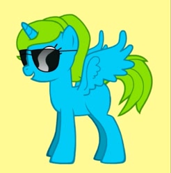 Size: 649x660 | Tagged: safe, oc, oc only, oc:mary suesan, alicorn, pony, pony creator, alicorn oc, sunglasses