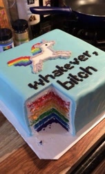 Size: 521x857 | Tagged: artist needed, safe, unicorn, barely pony related, birthday cake, cake, food, funny, irl, photo, vulgar