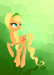 Size: 1800x2500 | Tagged: safe, artist:sewingintherain, applejack, crystal pony, earth pony, pony, alternate hairstyle, braid, crown, crystallized, cute, female, hatless, jackabetes, jewelry, mare, missing accessory, regalia, solo