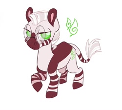 Size: 1024x923 | Tagged: safe, artist:vio-creayta, oc, oc only, oc:punnet leaf, hybrid, zebra, zony, glasses, male, offspring, parent:big macintosh, parent:zecora, parents:macora, simple background, solo, white background