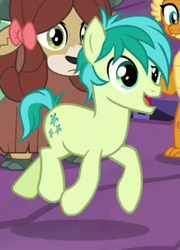 Size: 220x306 | Tagged: safe, screencap, sandbar, smolder, yona, earth pony, pony, uprooted, cropped, hooves, male, smiling, solo focus, trotting