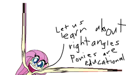 Size: 889x530 | Tagged: safe, fluttershy, pegasus, pony, my little pony: pony life, education, geometry, math, right angle, smiling, teacher, teaching, tv reference, wat, wide eyes, wtf