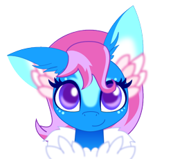 Size: 600x550 | Tagged: safe, artist:auroraswirls, oc, oc only, oc:aurora, bust, chest fluff, ear fluff, simple background, smiling, solo, transparent background