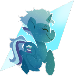 Size: 790x818 | Tagged: safe, artist:daydreamprince, oc, oc only, oc:wondermint, pony, unicorn, cute, eyes closed, female, icey-verse, magical lesbian spawn, mare, offspring, parent:minuette, parent:trixie, parents:minixie, solo, trotting
