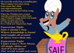 Size: 3300x2358 | Tagged: safe, artist:sb1991, pony, saddle arabian, aladdin, arabian nights, inspired, lyrics, magic lamp, merchant, parody, peddler, song parody, text