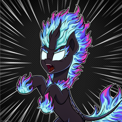 Size: 3000x3000 | Tagged: safe, artist:adagiostring, kirin, nirik, angry, attack, my little pony