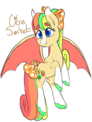 Size: 776x1030 | Tagged: safe, artist:nomipolitan, oc, oc:citrus sorbet, pony, palindrome get, solo, transparent background