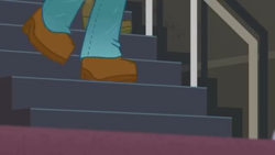 Size: 1280x720 | Tagged: safe, screencap, dirk thistleweed, equestria girls, equestria girls series, spoiler:eqg series (season 2), clothes, how to backstage, male, pants, shoes, stairs
