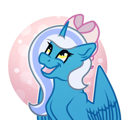 Size: 1200x1158 | Tagged: safe, artist:funny-arts, oc, oc:fleurbelle, alicorn, pony, alicorn oc, bow, female, golden eyes, hair bow, happy, looking up, mare, simple background, transparent background