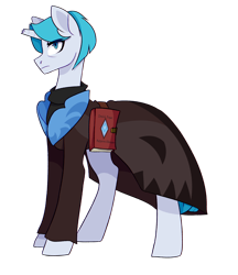 Size: 2228x2576 | Tagged: safe, artist:darlyjay, oc, oc:whiteout, pony, unicorn, book, broken horn, clothes, horn, male, simple background, solo, stallion, transparent background