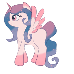 Size: 500x500 | Tagged: safe, artist:starletnightwind, oc, alicorn, pony, colored wings, female, multicolored hair, simple background, transparent background, wings