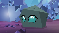 Size: 2000x1123 | Tagged: safe, screencap, ocellus, uprooted, crystal, disguise, disguised changeling, eye, eyes, rock, rockellus, solo