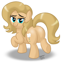 Size: 2396x2523 | Tagged: safe, artist:aleximusprime, oc, oc only, oc:backy, earth pony, pony, butt, female, lidded eyes, looking at you, mare, plot, simple background, solo, transparent background