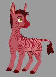 Size: 499x686 | Tagged: safe, artist:phobicalbino, oc, oc only, oc:mallac et inferni, zebra, gray background, male, simple background, stallion, zebra oc