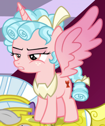 Size: 830x1000 | Tagged: safe, screencap, cozy glow, alicorn, pony, the ending of the end, alicornified, cozy glow is not amused, cozycorn, cropped, race swap, royal guard, solo focus