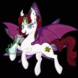 Size: 1523x1523 | Tagged: safe, artist:halcyon noctem, oc, oc:indicahaze, bat pony, pony, bat pony oc, bong, drugs, magic, marijuana, marijuana leaf, solo, stoner, weeds