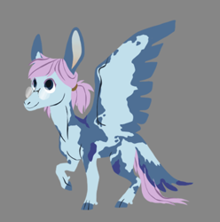 Size: 800x805 | Tagged: safe, artist:phobicalbino, oc, oc only, oc:clockwork, pegasus, pony, female, glasses, mare, piebald colouring, ponytail, raised hoof, solo, spread wings, tail feathers, wings