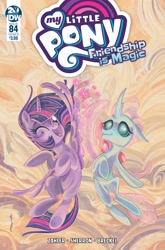 Size: 2063x3131 | Tagged: safe, artist:sararichard, idw, ocellus, twilight sparkle, twilight sparkle (alicorn), alicorn, spoiler:comic, spoiler:comic84, cover, high five, high wing, wing hands, wings