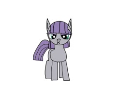 Size: 504x360 | Tagged: safe, artist:undeadponysoldier, maud pie, earth pony, pony, female, lidded eyes, looking at you, makeup, mare, simple background, solo, white background