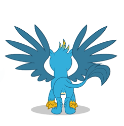 Size: 511x521 | Tagged: safe, artist:twilight-twinkle, gallus, griffon, butt, gallass, male, rear view, simple background, solo, spread wings, standing, white background, wings