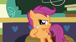 Size: 1920x1080 | Tagged: safe, screencap, scootaloo, pony, the last crusade, chalk, solo