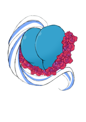 Size: 751x1063 | Tagged: safe, artist:yamikonek0, oc, oc only, oc:fleurbelle, alicorn, pony, alicorn oc, bottom, butt, butt only, female, flower, heart butt, long tail, plot