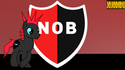 Size: 1366x768 | Tagged: safe, artist:jojodidu, oc, oc only, earth pony, pony, argentina, emblem, football, newell's old boys, ponified, solo, sports