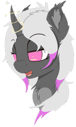 Size: 612x1022 | Tagged: safe, artist:rhythmpixel, oc, oc only, oc:ai lumi, pony, unicorn, bust, female, lidded eyes, magic, mare, portrait, simple background, solo, transparent background