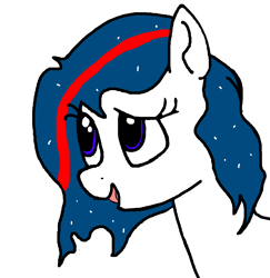 Size: 987x1014 | Tagged: safe, artist:hdponi, oc, oc only, oc:nasapone, blue hair, cute, ethereal mane, eyelashes, ishygddt, meme, multicolored mane, purple eyes, simple background, starry mane, transparent background, white fur