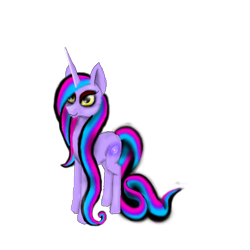 Size: 500x500 | Tagged: safe, artist:auroraswirls, oc, oc only, oc:nebula nova, pony, unicorn, eyeliner, female, horn, makeup, mare, simple background, solo, transparent background, unicorn oc