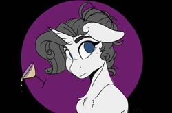 Size: 512x338 | Tagged: safe, artist:maxwell, oc, oc:shadow spade, pony, unicorn, fallout equestria, fallout equestria: kingpin, alcohol, beauty mark, blue eyes, commissioner:genki, female, glass, justice mare, lawbringer, mare, not rarity, unicorn oc, wine, wine glass