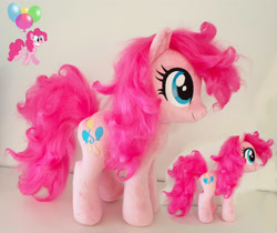 Size: 2920x2452 | Tagged: safe, artist:epicrainbowcrafts, derpibooru import, pinkie pie, pony, alternate hairstyle, cute, diapinkes, fluffy, irl, photo, plushie, solo