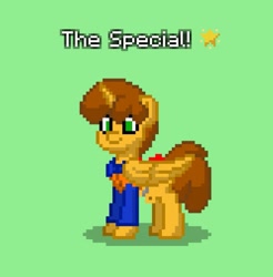 Size: 747x760 | Tagged: safe, artist:brickowskibois, alicorn, pony, alicornified, crossover, emmet brickowski, lego, ponified, pony town, race swap, solo, the lego movie