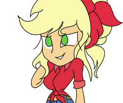 Size: 1200x1000 | Tagged: safe, artist:treble clefé, applejack, better together, equestria girls, holidays unwrapped, alternate hairstyle, applerack, breasts, female, simple background, solo, the cider louse fools, transparent background