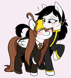 Size: 550x600 | Tagged: safe, artist:solarboyaaron, earth pony, pegasus, pony, binah, crossover, hod, lobotomy corporation, ponified