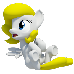 Size: 1280x1280 | Tagged: safe, artist:clawed-nyasu, oc, oc only, oc:quicksilver, pony, 3d, 3d model, commission, female, filly, simple background, solo, transparent background