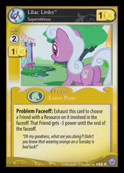 Size: 300x419 | Tagged: safe, lilac links, earth pony, pony, card, ccg, enterplay, merchandise, mlp trading card game, solo